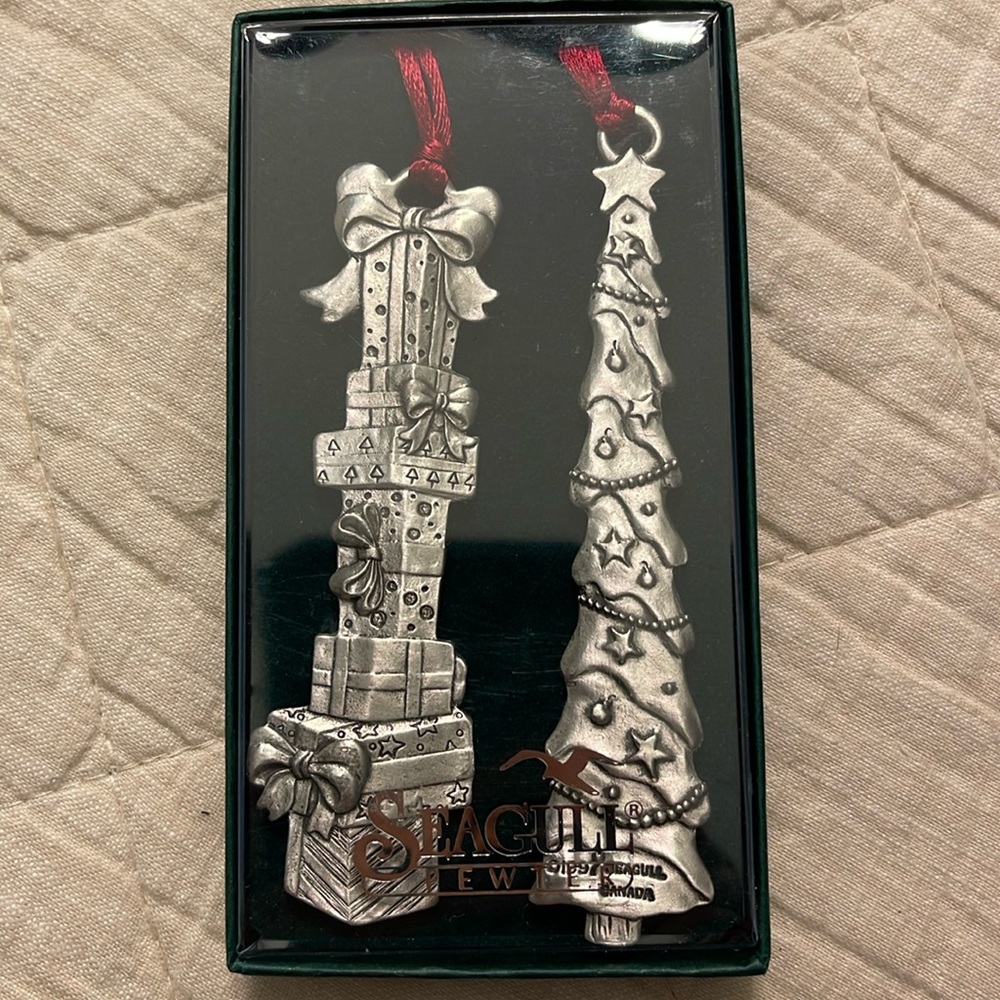 Seagull Pewter ornaments set of 2.